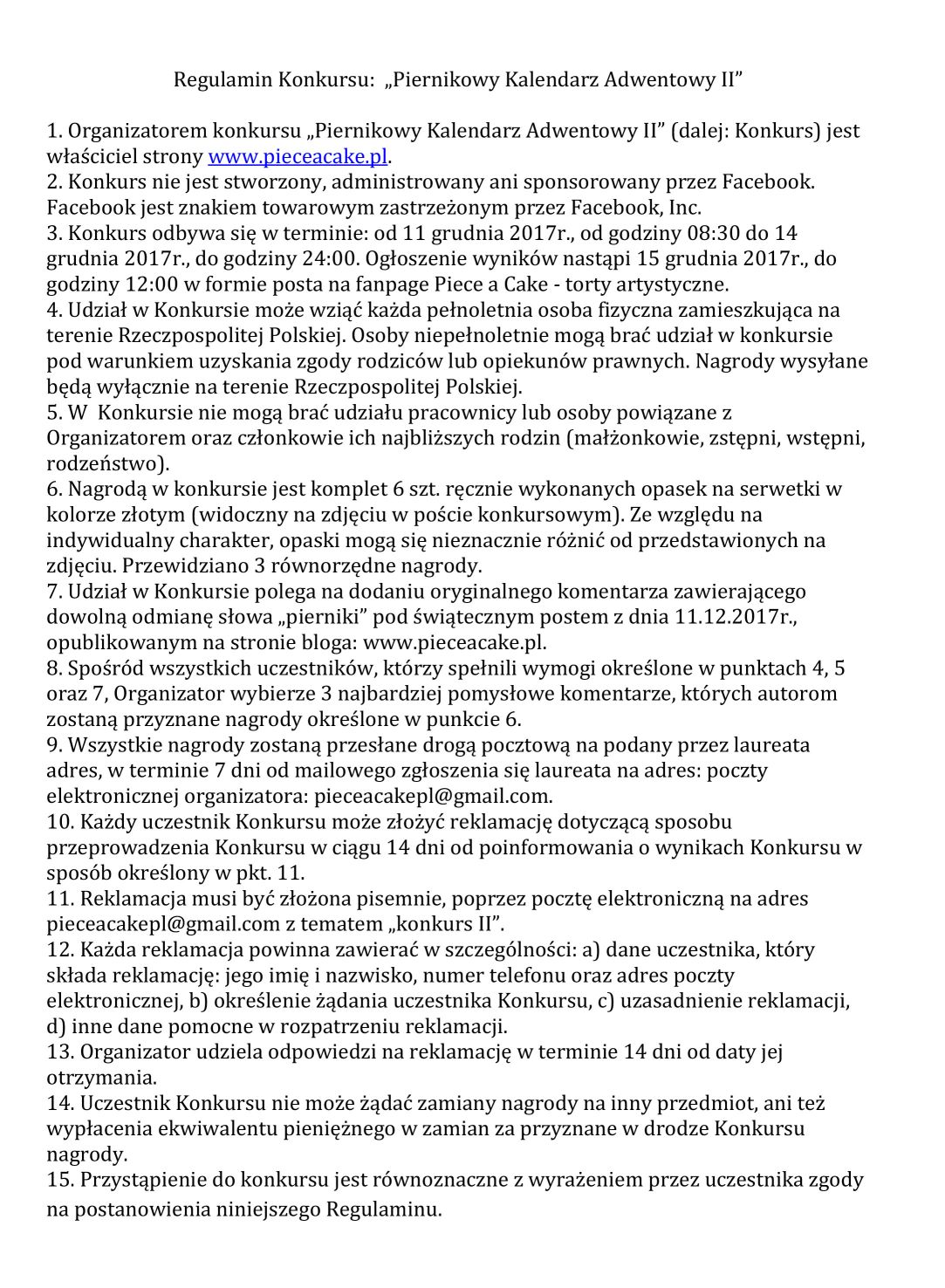 regulamin konkursu II