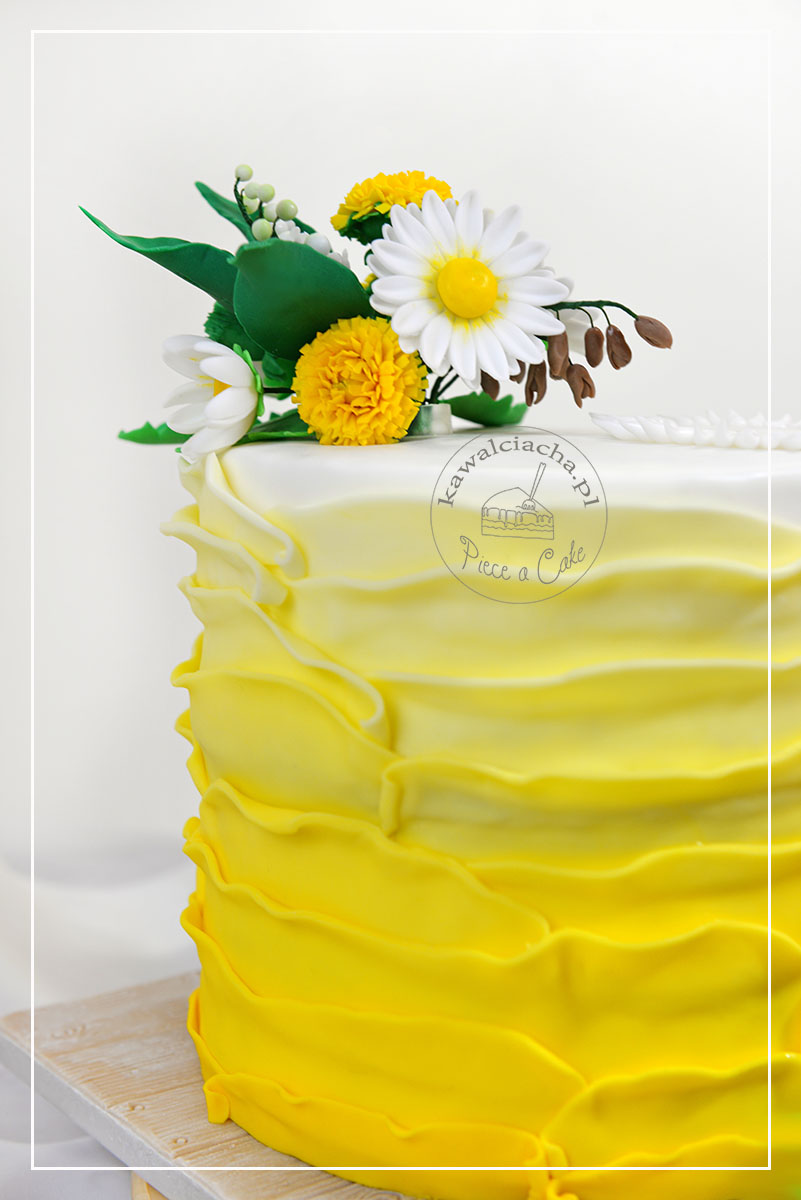 Obrazek: Tort komunijny żółte ombre